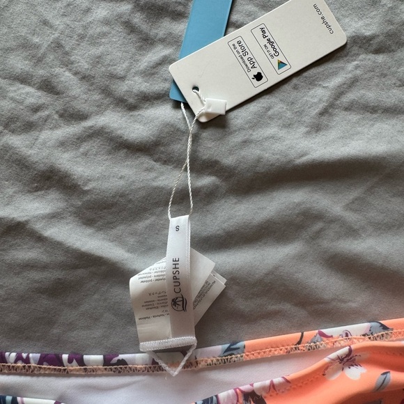 Cupshe Floral Bikini Bottoms in Orange and Purple - Picture 2 of 4